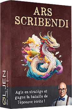 Coffret bordeaux au dragon blanc lové dans des volutes colorées, Øljen en médaillon – Ars Scribendi