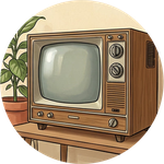 Vieux poste de télévision en bois posé sur un meuble, une plante à côté – témoignage laissé sous une vidéo YouTube